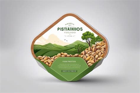 Premium Photo Fresh Local Pistachios Food Label Template Abstract