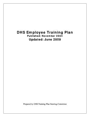 Fillable Online Dhs State Or DHS Employee Training Plan Fax Email Print