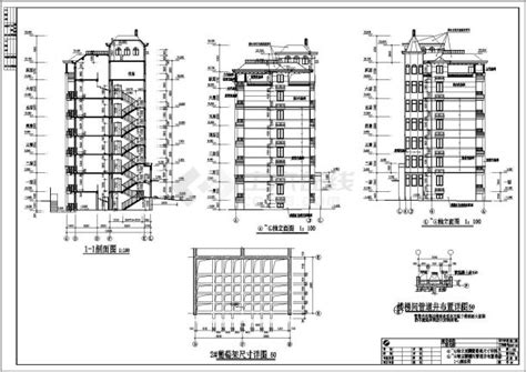 某地六层带跃层住宅楼建筑设计施工图住宅小区土木在线