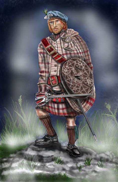 Jacobite Highlander Warrior Circa 1745 From The 1745 Scottish Rebellion Against The United