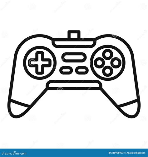 Joystick Icon Outline Style Stock Vector Illustration Of Gamer Line