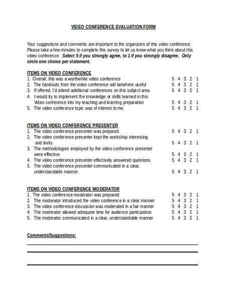 Sample Conference Evaluation Form Images And Photos Finder