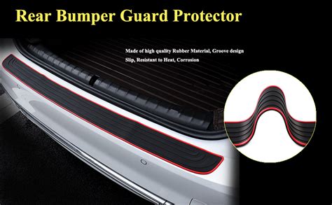 Car Rear Bumper Protector SUV Car Bumper Protector Guard Rubber Black