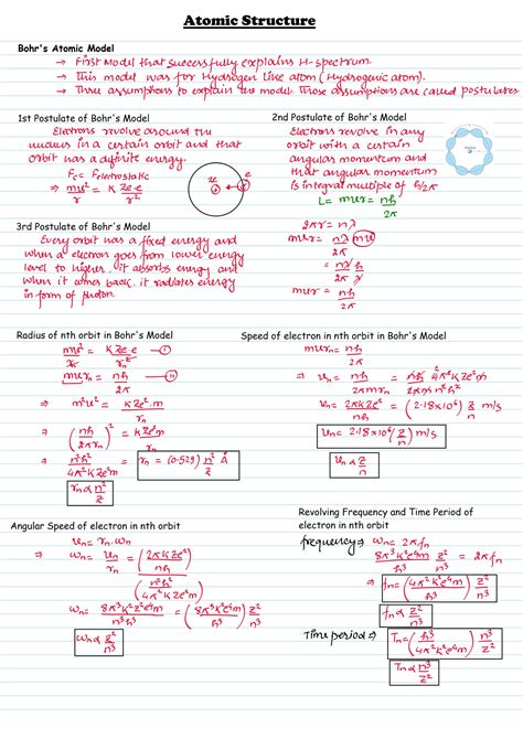 Solution Iit Jee Notes Of Atomic Structure Detailed Handwritten