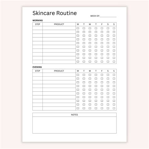 Printable Skincare Routine Planner Self Care Organizer Beauty Planner