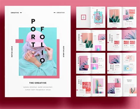 Editorial Pink Portfolio Layout Template On Behance