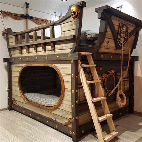 Pirate Ship Shaped Bunk Bed Design Details And Bedtime Adventures