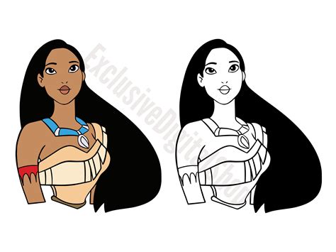 Prinses Pocahontas Svg Prinses Geschetst Svg Gesneden Bestand