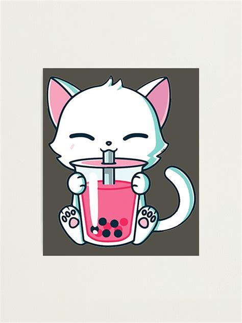 Cat Boba Tea Bubble Tea Anime Kawaii Neko Japanese T Girl