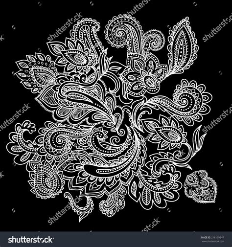 Beautiful Indian Paisley Ornament Your Business Stock Vector Royalty