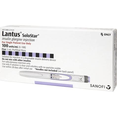 Lantus ® 100 Iu Ml Insulin Glargine 5 Cartridges