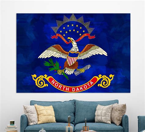 North Dakota State Flag Canvas Print North Dakota Flag Painting North