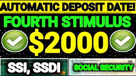 Automatic Deposit Date 2000 Fourth Stimulus Check Direct Deposit For