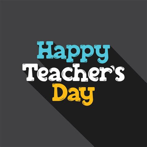 Happy Teacher's Day sketch on black background. Teachers day typography ...