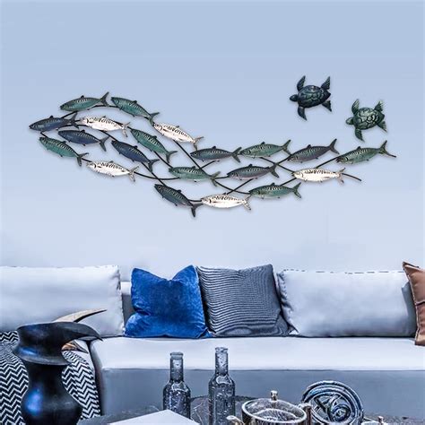 Amazon Lhzzwtf Coastal Metal Fish Wall Decor Modern Marine Metal