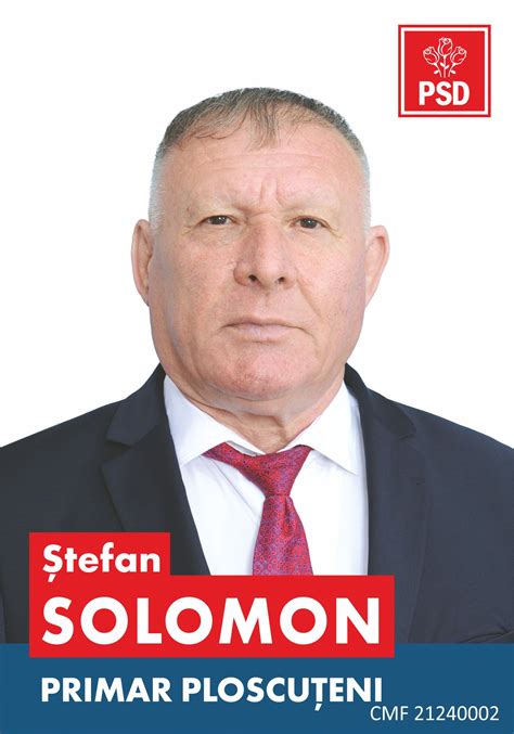 Primar Solomon Tefan Pentru Comuna Ploscu Eni Fiecare Proiect Adus