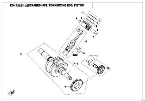 Cfmoto E Crankshaft Connecting Rod Piston Asyy Sherco