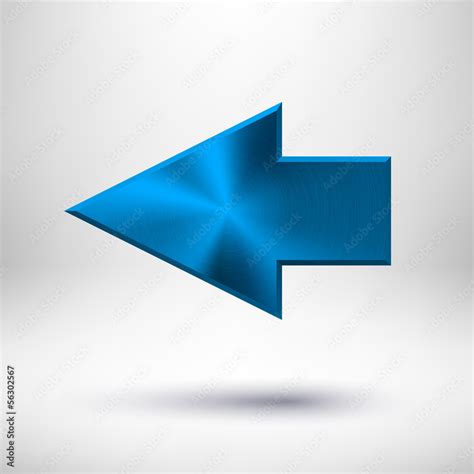 Left Arrow Sign with Blue Metal Texture Stock Vector | Adobe Stock