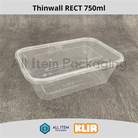 Jual Thinwall Klir Rectangle 750ml Kotak Plastik Persegi Panjang