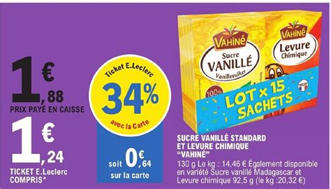 Promo Sucre Vanill Standard Et Levure Chimique Vahin Chez E Leclerc