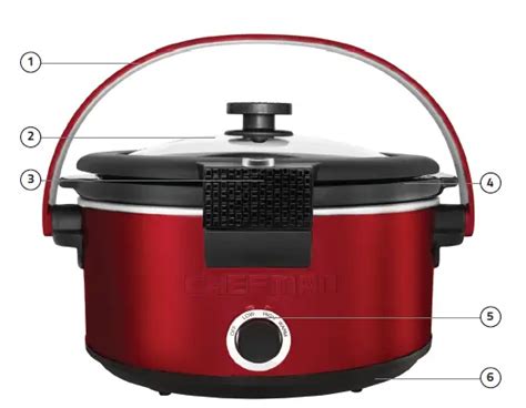 Chefman Rj15 5 Lch Series Cook Carry 5 Quart Slow Cooker User Guide