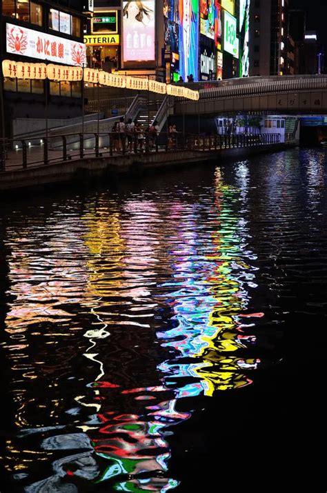 Neon Lights of Osaka City, Japan. Editorial Stock Image - Image of ...