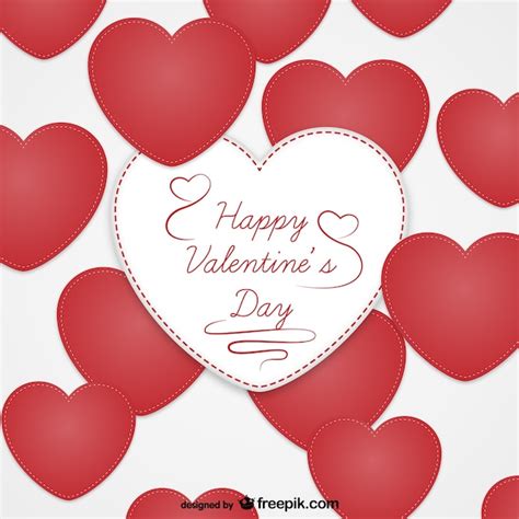 Free Vector | Valentine's card with textile hearts