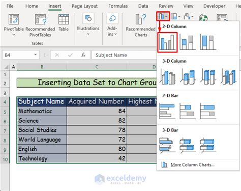 How To Create A 2d Clustered Column Chart In Excel 2 Methods Exceldemy