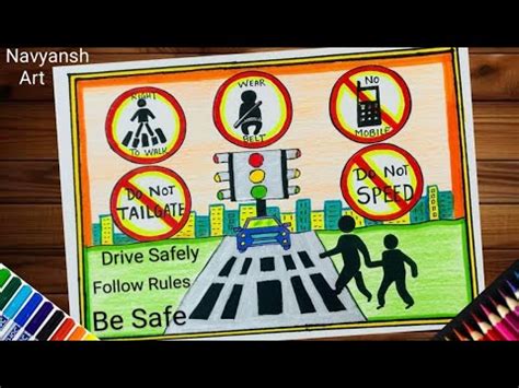 National Road Safety Day Poster Drawing 11th 17 Jan Road Safety