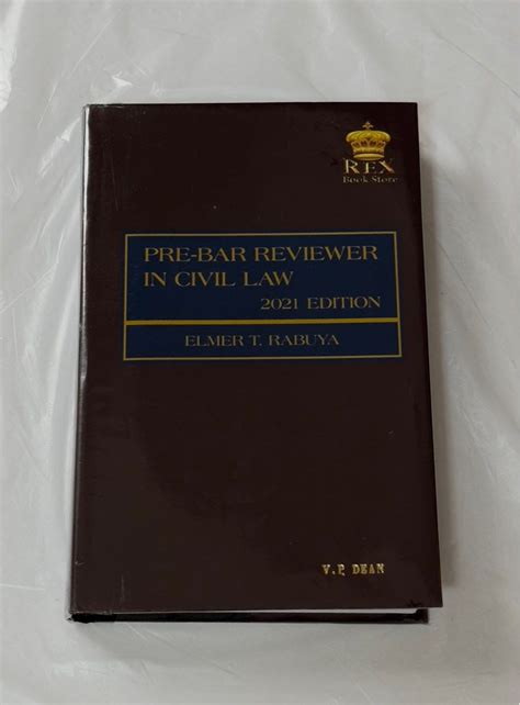 Pre Bar Reviewer In Civil Law By Elmer Rabuya Edition Hobbies