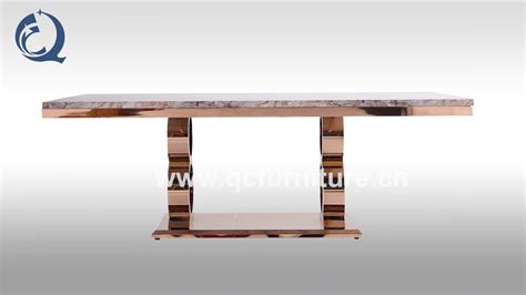 Luxury Dining Furniture Rose Gold Dining Table Marble Dining Table Set For Restaurant And