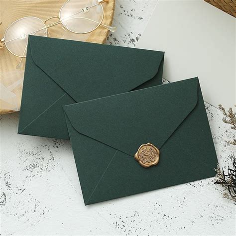 Gsm Dark Emerald Matte A Euro Flap Envelopes Pcs Set Emerald