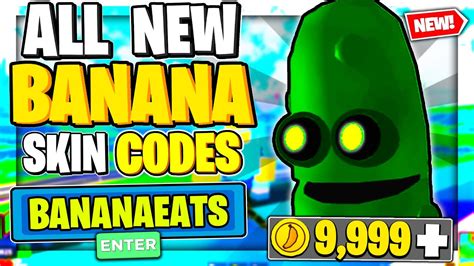 ALL SECRET WORKING BANANA SKIN CODES In BANANA EATS Roblox Banana