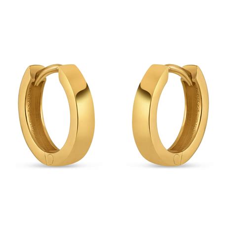 24ct Gold Plain Hoop Earring PureJewels UK