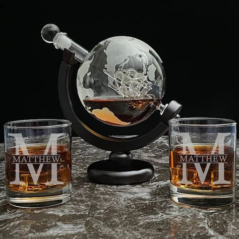 Whiskey Globe Decanter Etsy