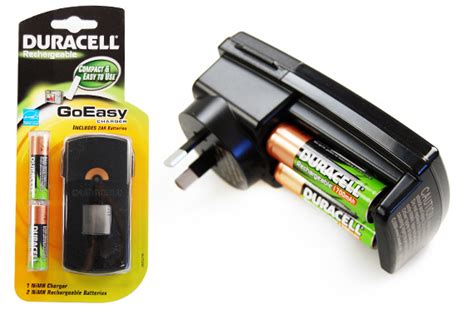 Duracell Goeasy Nimh Charger With 2 Rechargeable Aa Batteries