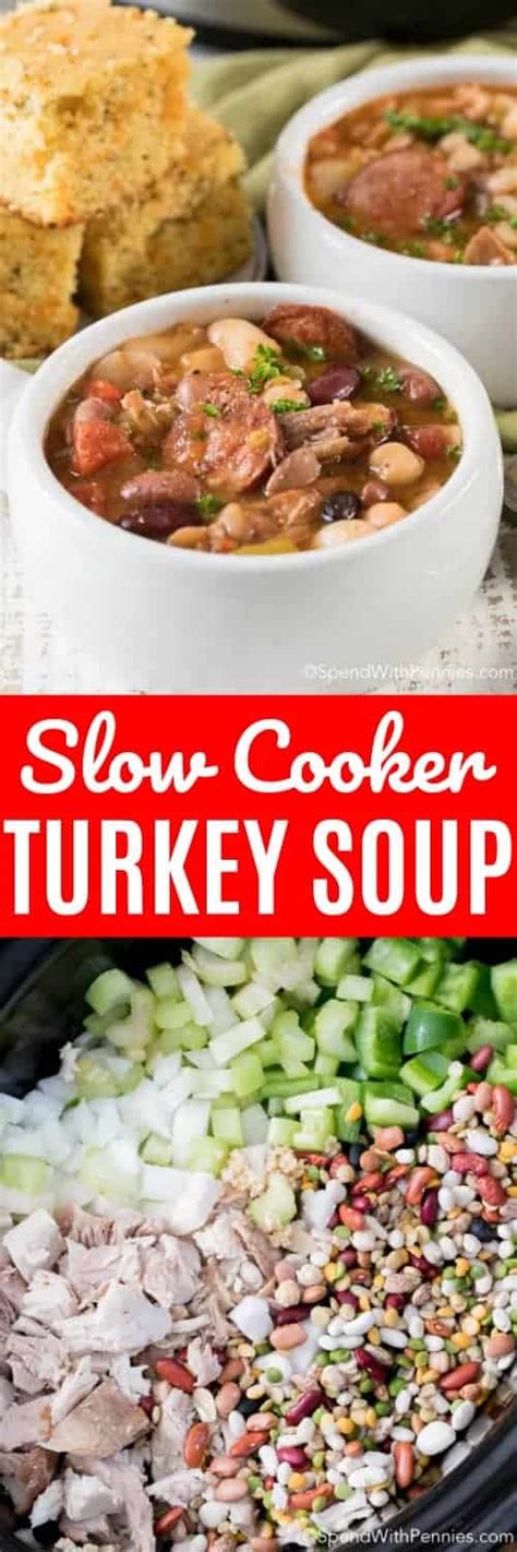 Slow Cooker Turkey Soup Cajun Bean Spend With Pennies