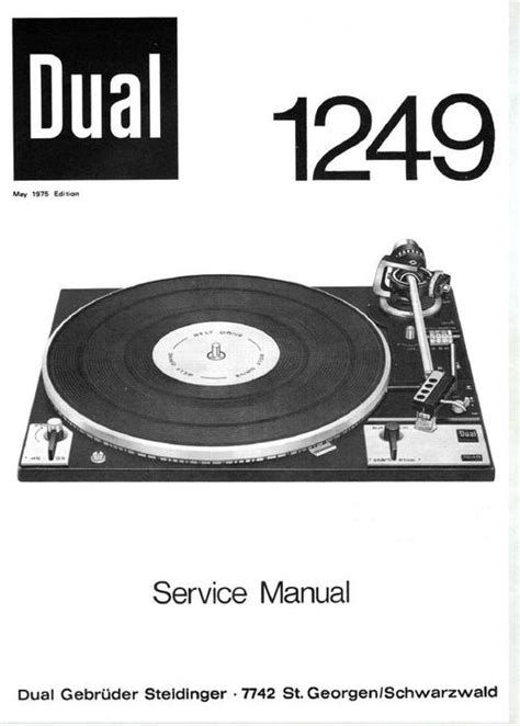 Dual 1249 Turntable Service Manual - Tradebit