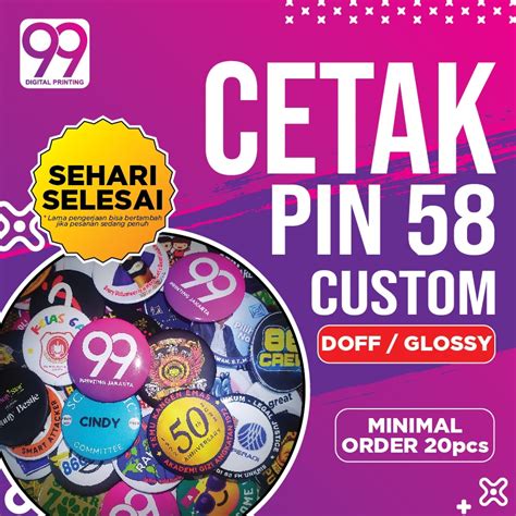 Jual Cetak Pin 58 Custom Shopee Indonesia