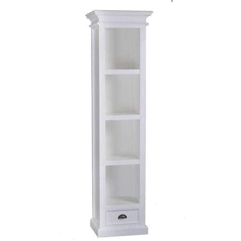 Halifax White Painted Tall Narrow Bookcase With Low Drawer Duck Barn