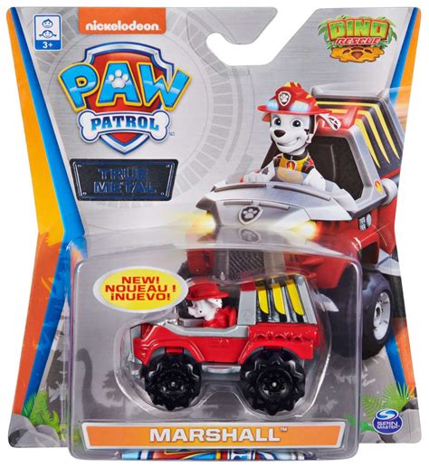 Psi Patrol metalowy pojazd z figurką Marshall Dino Rescue Spin