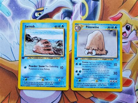 Pokemon Tcg St Edition Swinub Piloswine Set Neo Genesis