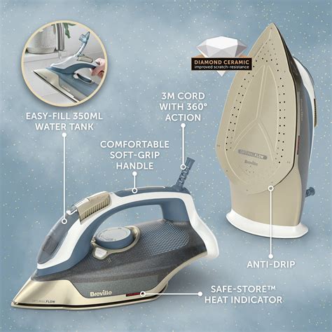 Breville Optimalflow Steam Iron 3100w Super Wide Advanced Diamond