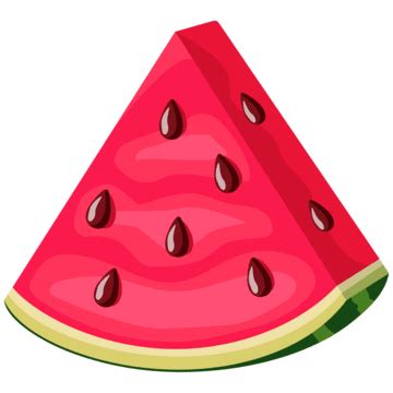 Cartoon Watermelon Slice With Seeds