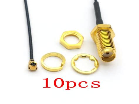 10pcs Sma Female Nut Bulkhead To Ipx U Fl Female 1 13 Cable Pigtail