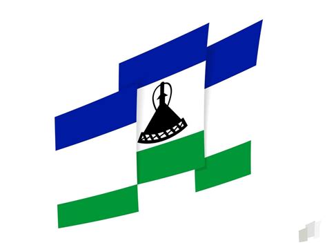 Lesotho flag in an abstract ripped design. Modern design of the Lesotho flag. 26120104 Vector ...