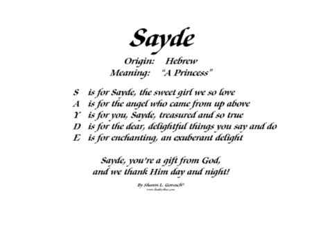 Meaning of Sayde - LindseyBoo