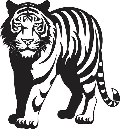 Bold Tiger Stripes in Vector Design Excellence Vibrant Tiger in the ...