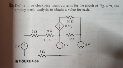 Solved Define Three Clockwise Mesh Currents For The Circuit Chegg