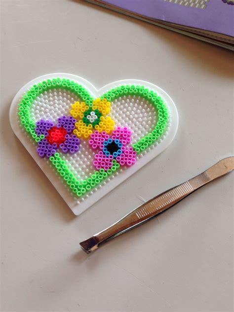 Heart And Flowers Hama Mini Beads By Tina Olsen Hama Beads Patterns